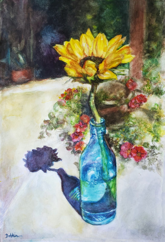 Debra Dobkin
Sunflower
2021
Watercolor on paper
18" x 12" 
$500