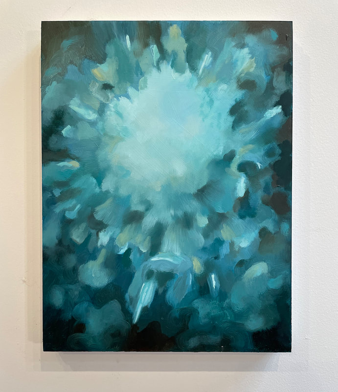 Melissa Reischman
Better Things are on the Way in Turquoise 
2021
oil on aluminum panel
12in x 9in
$600.00