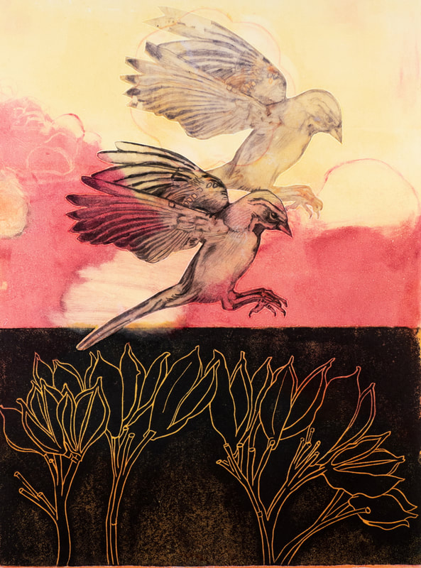 Gail Werner, Bird Dreams XXX, 14" x 11"	